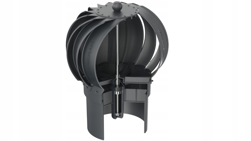 Kominek obrotowy Rotoline do blachodachówki profil inny fi 150mm kulisty antracytowy 1x_nasada_kulista_Male