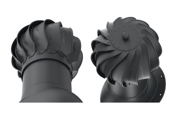 Kominek obrotowy Rotoline do blachodachówki profil inny fi 150mm kulisty antracytowy 2x_nasada_kulista_Male