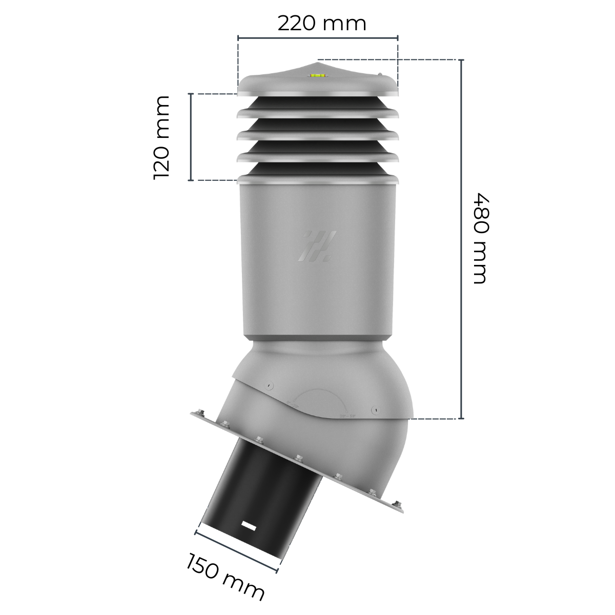 Kominek wentylacyjny Ecoline fi 125 mm z podstawą płaską BIAŁY RAL 9003 pol_pl_Kominek-wentylacyjny-Ecoline-fi-125-mm-z-podstawa-plaska-BIALY-RAL-9003-38430_7
