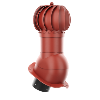 Kominek obrotowy kulisty Rotoline fi 125 mm do blachodachówki profil inny CZERWONY RAL 3009