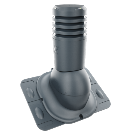 Kominek wentylacyjny Ecoline fi 125 mm z podstawą uniwersalną ANTRACYT RAL 7016