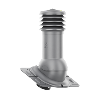 Kominek wentylacyjny nieocieplony HiVent fi 125 mm z podstawą uniwersalną GRAFIT RAL 7024