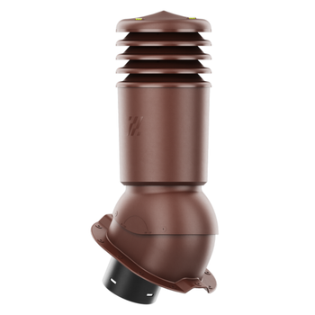 Kominek wentylacyjny ocieplony HiVent fi 125 mm do blachy TRB-RIB BRĄZOWY RAL 8017