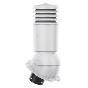 Kominek wentylacyjny ocieplony HiVent fi 125 mm do blachy TRB-RIB JASNY SZARY RAL 7036