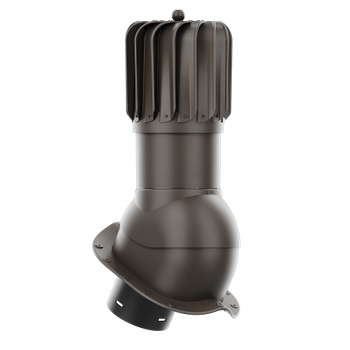 Kominek obrotowy podłużny Rotoline fi 125 mm do blachodachówki profil inny CIEMNY BRĄZ RAL 8019