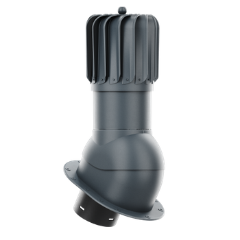 Kominek obrotowy podłużny Rotoline fi 150 z podstawą płaską ANTRACYT RAL 7016