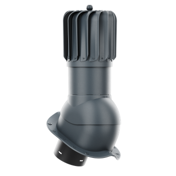 Kominek obrotowy podłużny Rotoline fi 125 mm do blachodachówki profil inny ANTRACYT RAL 7016