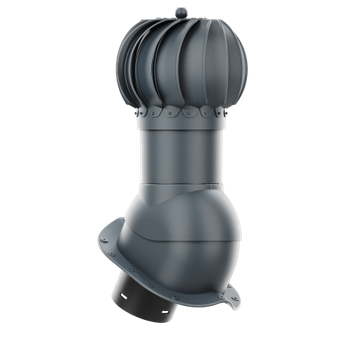 Kominek obrotowy kulisty Rotoline fi 125 mm do blachodachówki profil inny ANTRACYT RAL 7016