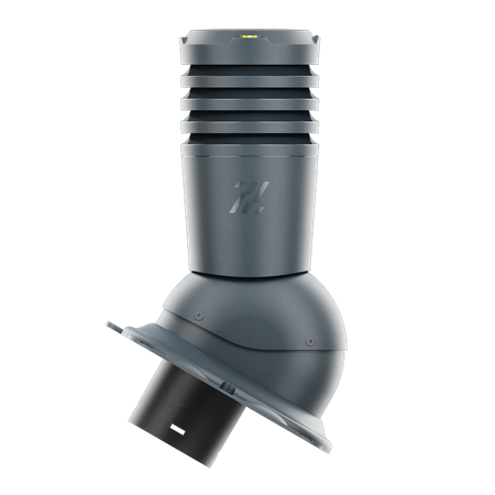 Kominek wentylacyjny Ecoline fi 125 mm z podstawą uniwersalną ANTRACYT RAL 7016