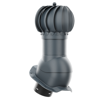 Kominek obrotowy kulisty Rotoline fi 125 mm do blachodachówki profil R ANTRACYT RAL 7016