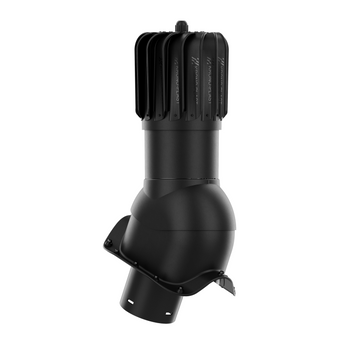 Kominek obrotowy podłużny Rotoline fi 125 do płyty falistej profil O CZARNY RAL 9005