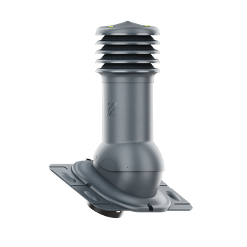 Kominek wentylacyjny nieocieplony HiVent fi 125 mm z podstawą uniwersalną ANTRACYT RAL 7016