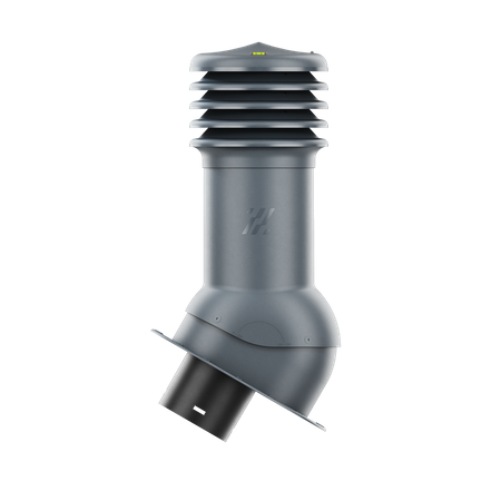 Kominek wentylacyjny nieocieplony HiVent fi 125 z podstawą płaską ANTRACYT RAL 7016