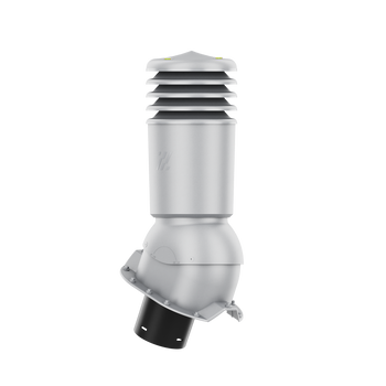 Kominek wentylacyjny ocieplony HiVent fi 125 mm do blachy trapezowej profil T35 SREBRNY RAL 9006