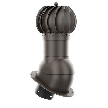 Kominek obrotowy kulisty Rotoline fi 150 z podstawą płaską CIEMNY BRĄZ RAL 8019