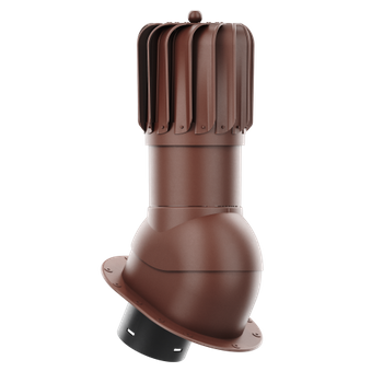 Kominek obrotowy podłużny Rotoline fi 150 z podstawą płaską BRĄZOWY RAL 8017