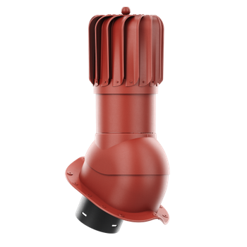 Kominek obrotowy podłużny Rotoline fi 150 mm do blachodachówki profil inny CZERWONY RAL 3009