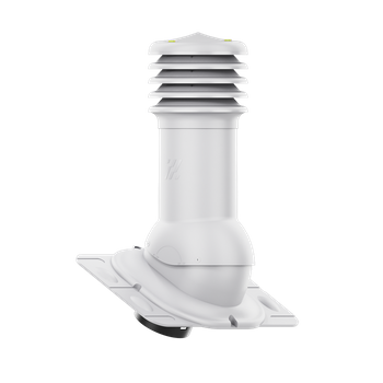 Kominek wentylacyjny nieocieplony HiVent fi 125 mm z podstawą uniwersalną JASNY SZARY RAL 7036