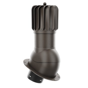 Kominek obrotowy podłużny Rotoline fi 125 z podstawą płaską CIEMNY BRĄZ RAL 8019