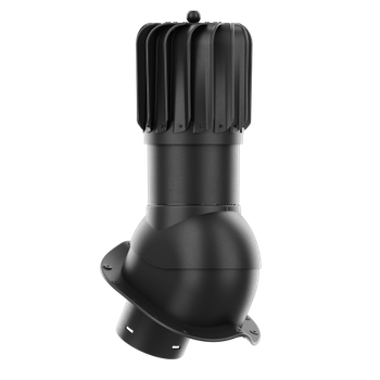 Kominek obrotowy podłużny Rotoline fi 150 mm do blachodachówki profil inny CZARNY RAL 9005