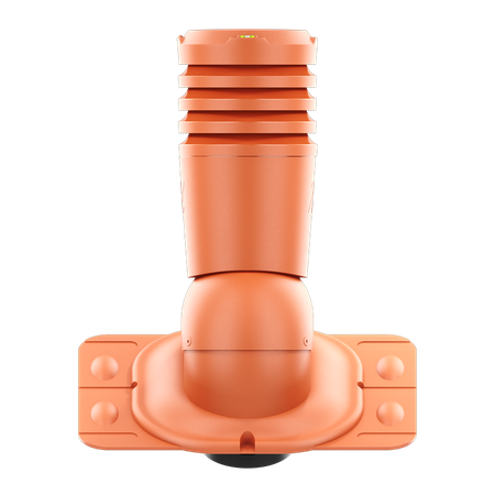 Kominek wentylacyjny Ecoline fi 125 mm z podstawą uniwersalną CEGLASTY RAL 8004