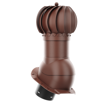 Kominek obrotowy kulisty Rotoline fi 125 mm do blachodachówki profil A BRĄZOWY RAL 8017