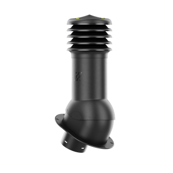 Kominek wentylacyjny nieocieplony HiVent fi 150 z podstawą płaską CZARNY RAL 9005