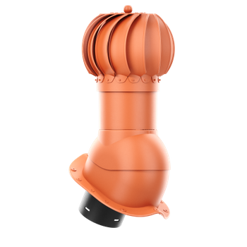Kominek obrotowy kulisty Rotoline fi 125 mm do blachodachówki profil inny CEGLASTY RAL 8004