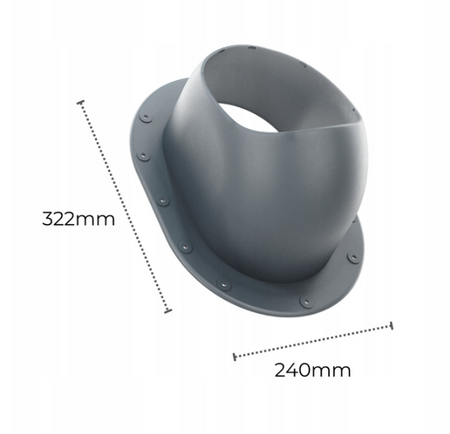 Kominek wentylacyjny nieocieplony HiVent fi 150 z podstawą płaską GRAFIT RAL 7024