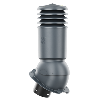 Kominek wentylacyjny ocieplony HiVent fi 125 mm do blachy TRB-RIB ANTRACYT RAL 7016