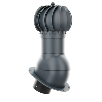 Kominek obrotowy kulisty Rotoline fi 150 z podstawą płaską ANTRACYT RAL 7016