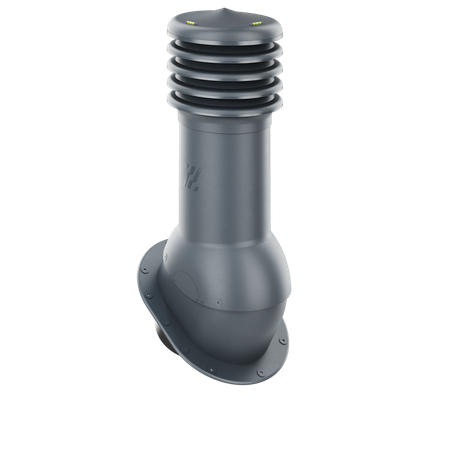 Kominek wentylacyjny nieocieplony HiVent fi 125 z podstawą płaską ANTRACYT RAL 7016