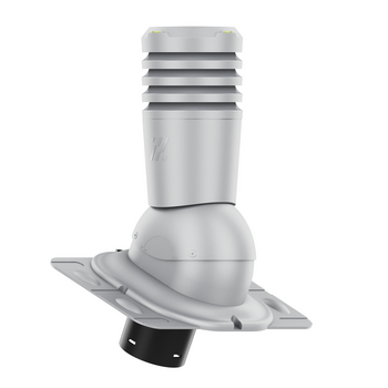 Kominek wentylacyjny Ecoline fi 125 mm z podstawą uniwersalną SREBRNY RAL 9006